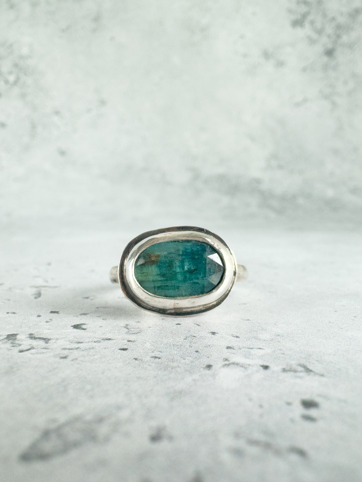 Teal Kyanite Ring - Size 7.75