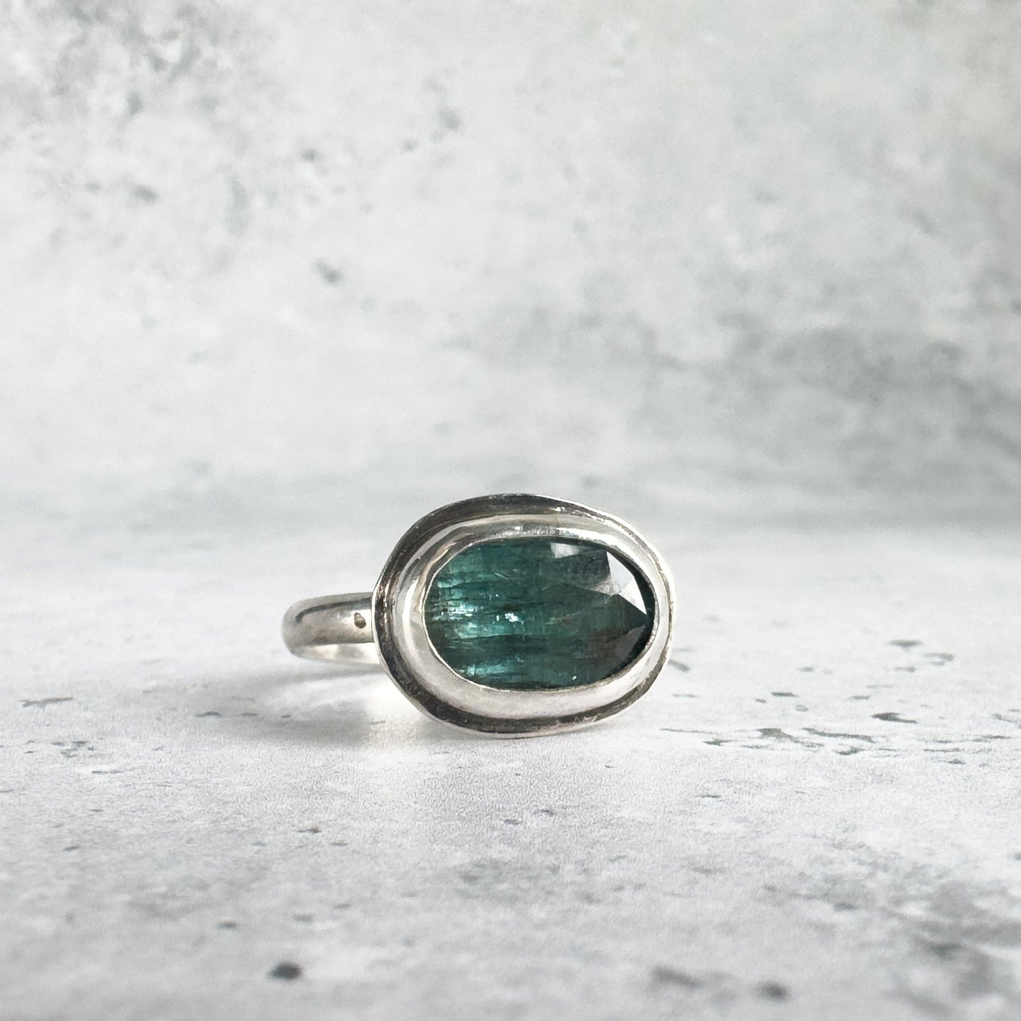 Teal Kyanite Ring - Size 7.75