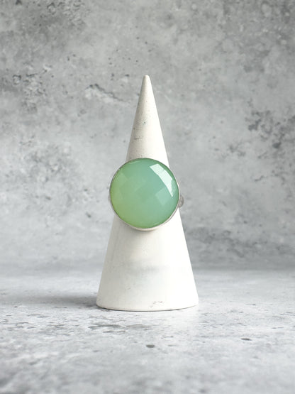 Chunky Chrysoprase Ring - Size 6.25