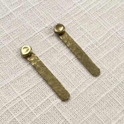 Rustic Brass Dangle Earrings