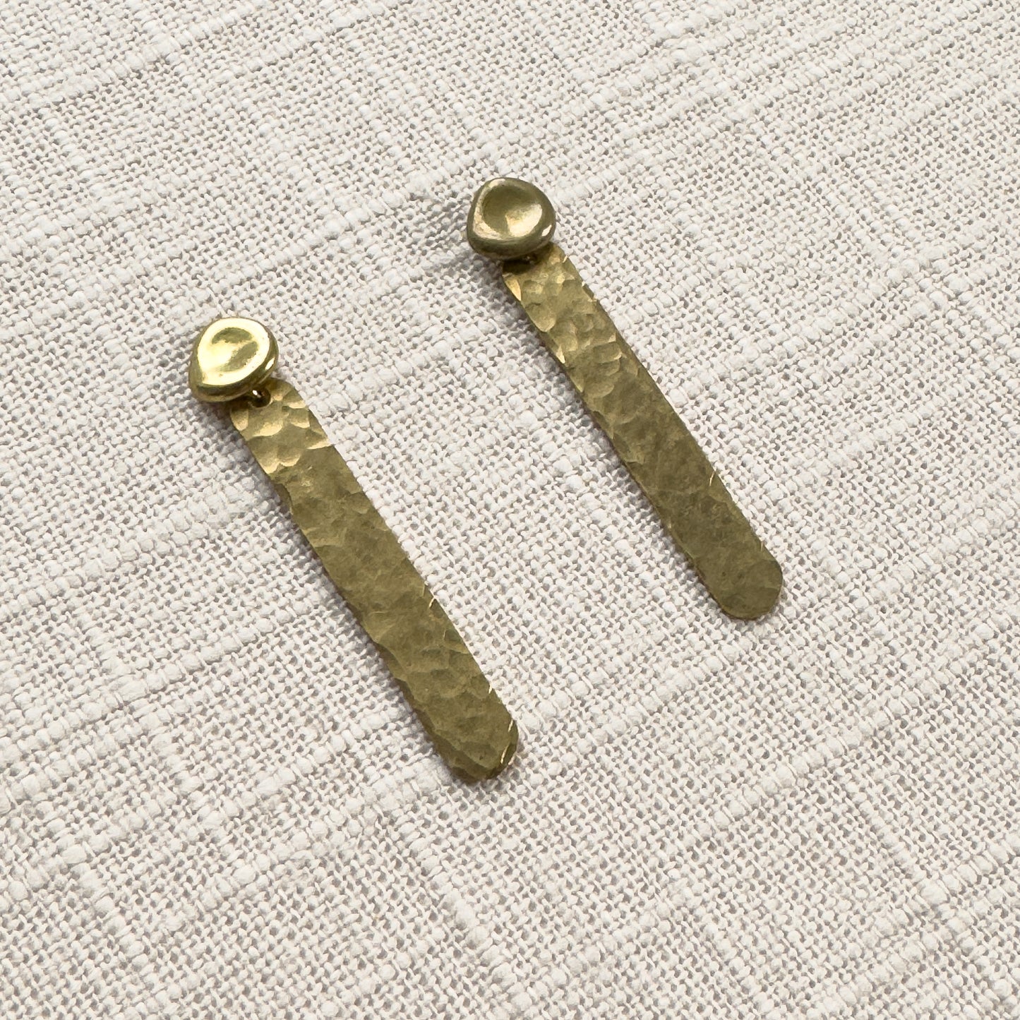 Rustic Brass Dangle Earrings