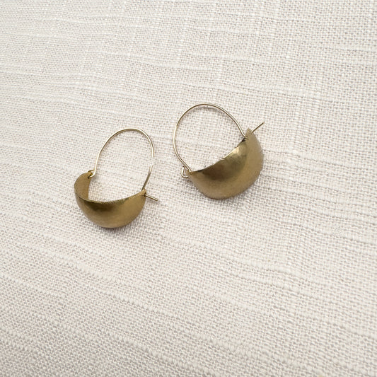 Modern Brass Hoop Earrings