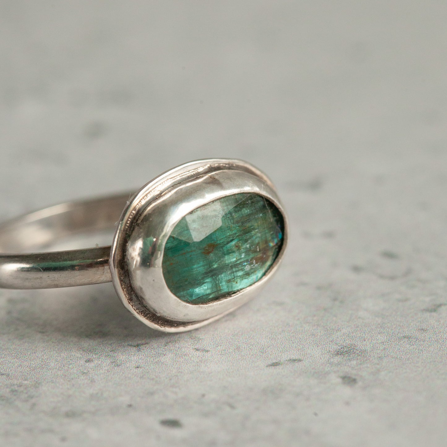 Teal Kyanite Ring - Size 7.75