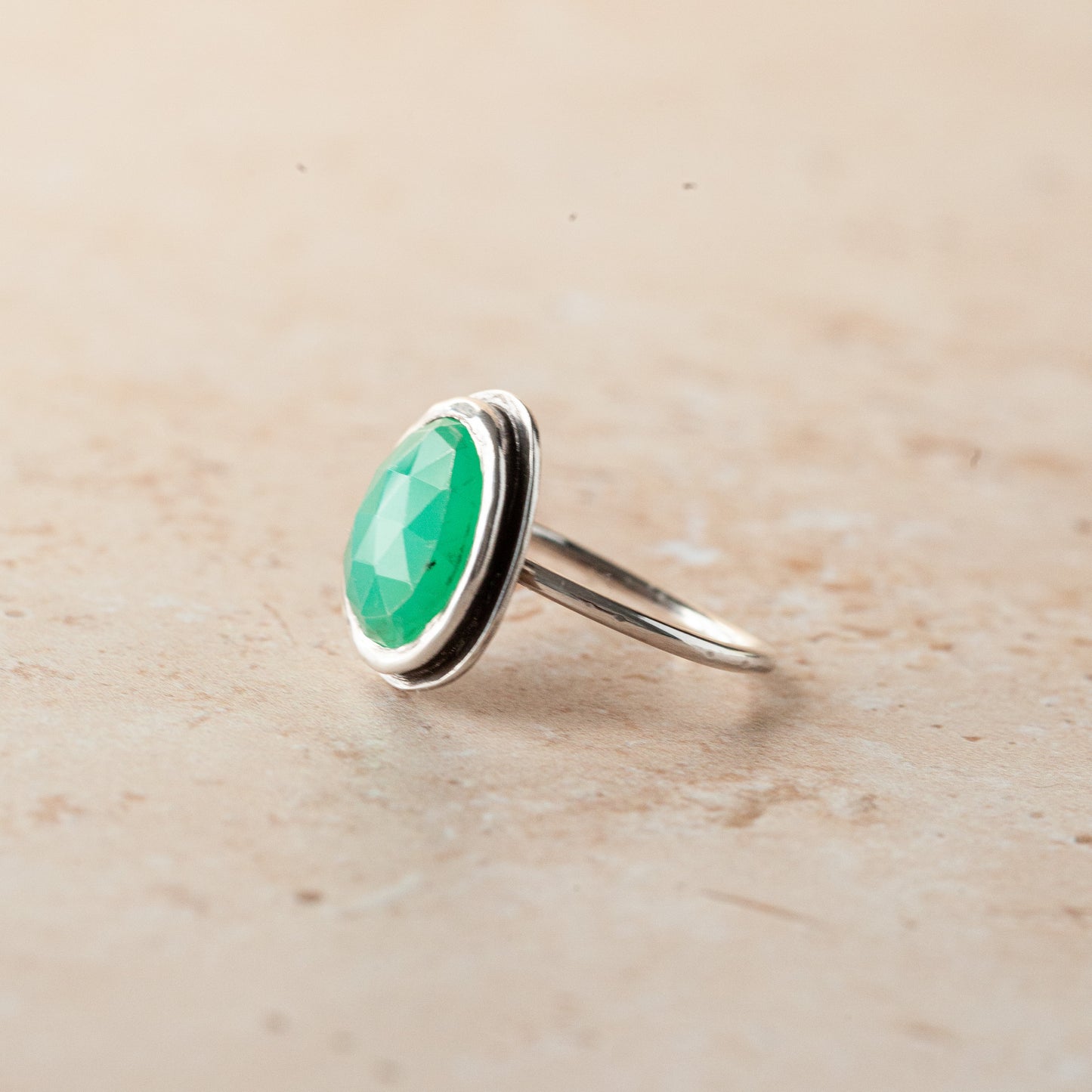 Minty Chrysoprase Ring - Size 10