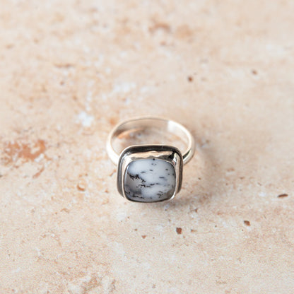 Dendritic Opal Ring - Size 8