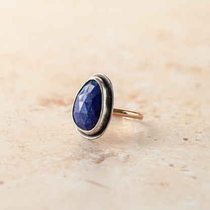 Lapis Lazuli Mixed Metal Ring - Size 7