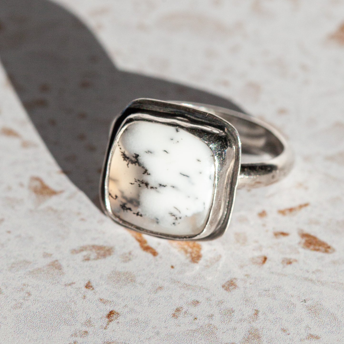 Dendritic Opal Ring - Size 8