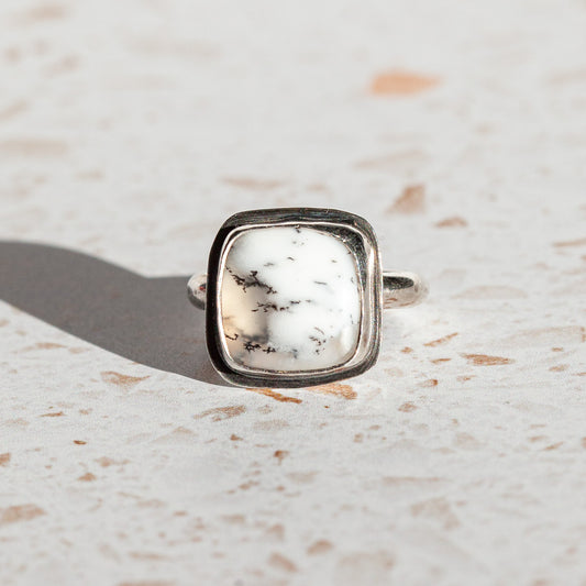 Dendritic Opal Ring - Size 8