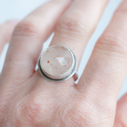 Moss Rose Quartz Ring - Size 6.5