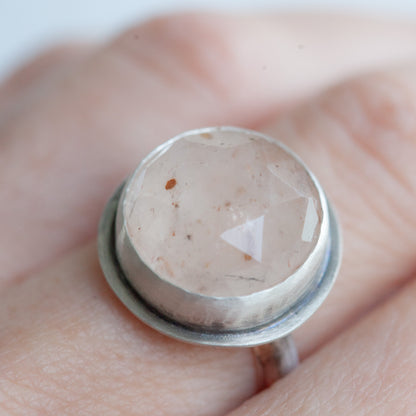 Moss Rose Quartz Ring - Size 6.5