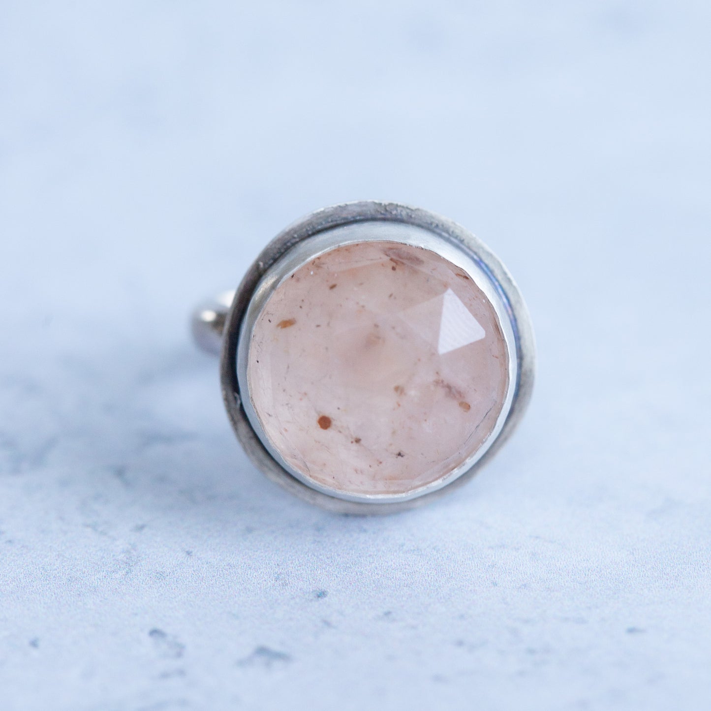 Moss Rose Quartz Ring - Size 6.5