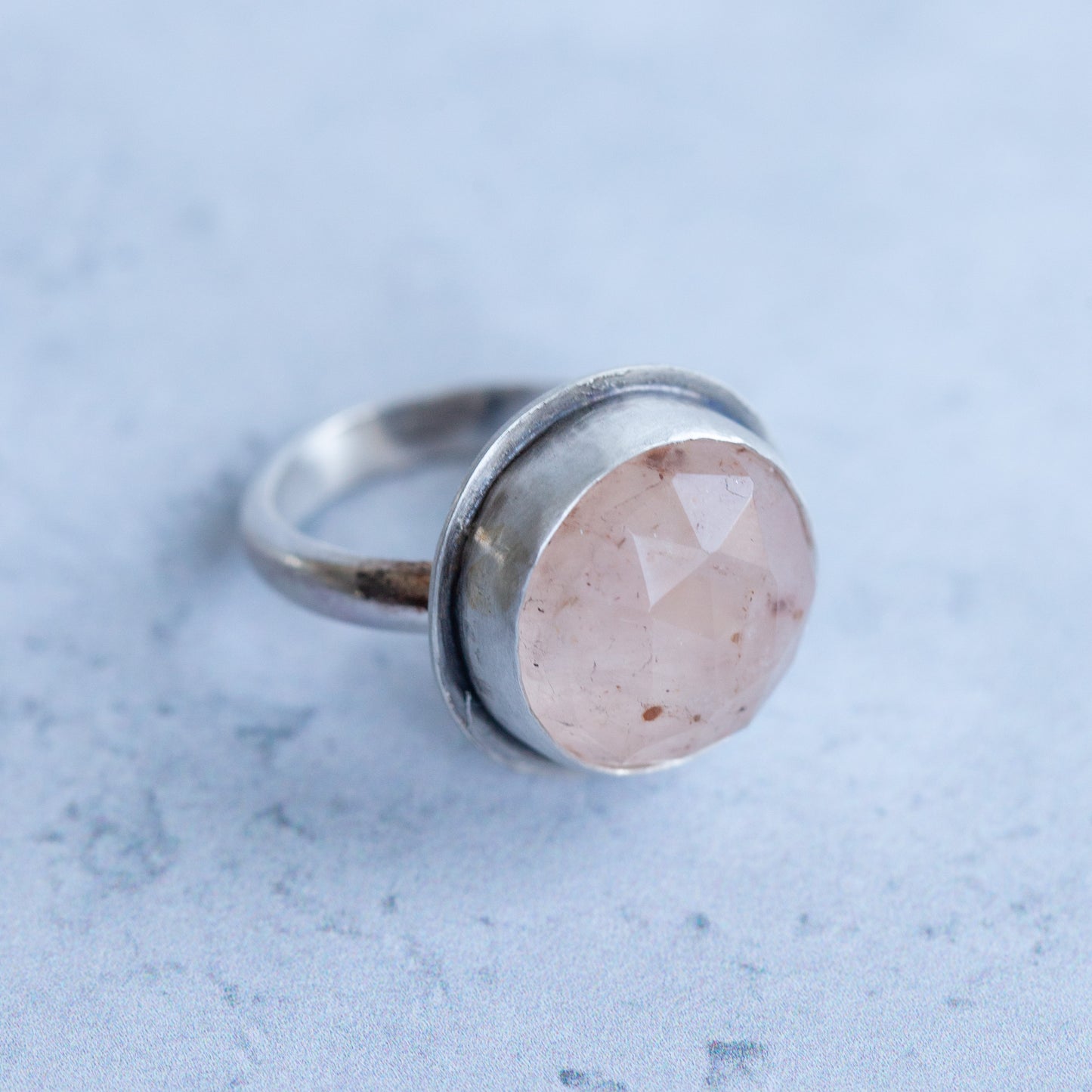 Moss Rose Quartz Ring - Size 6.5